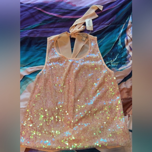 Forever 21 Pink Sequin Halter Tank Top - Picture 1 of 1